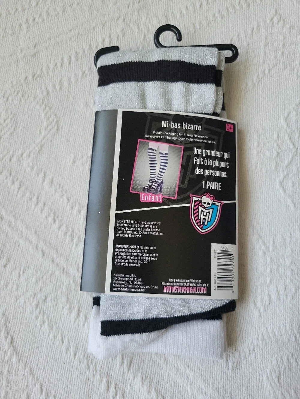 monster high Black and White Striped Knee-High Socks